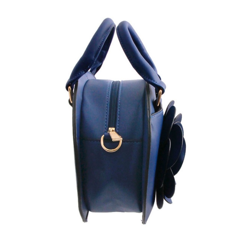 The Blue Rounded Rose Handbag - Picture 4 of 5